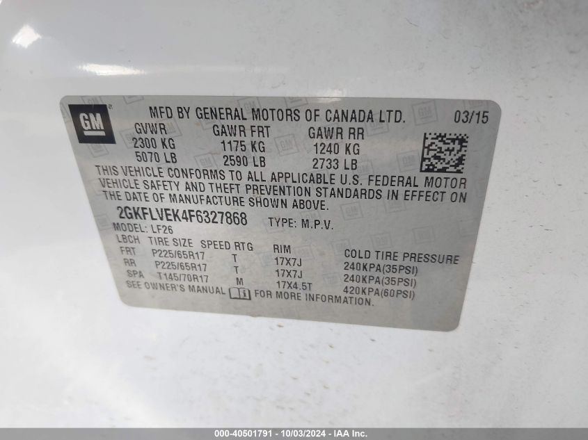 2GKFLVEK4F6327868 2015 GMC Terrain Sle-1