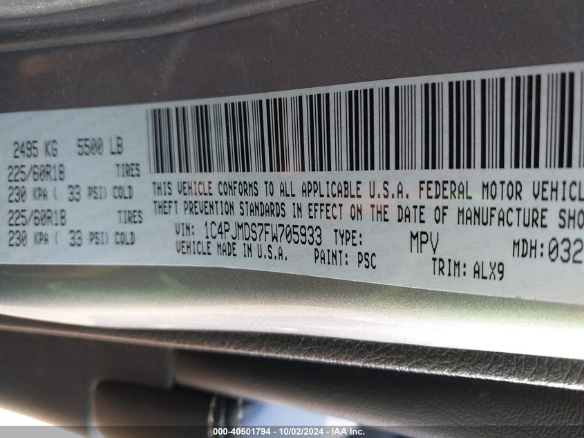 1C4PJMDS7FW705933 2015 Jeep Cherokee Limited