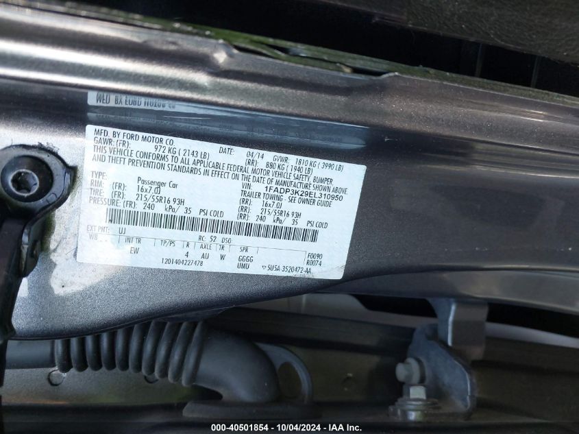 1FADP3K29EL310950 2014 Ford Focus Se