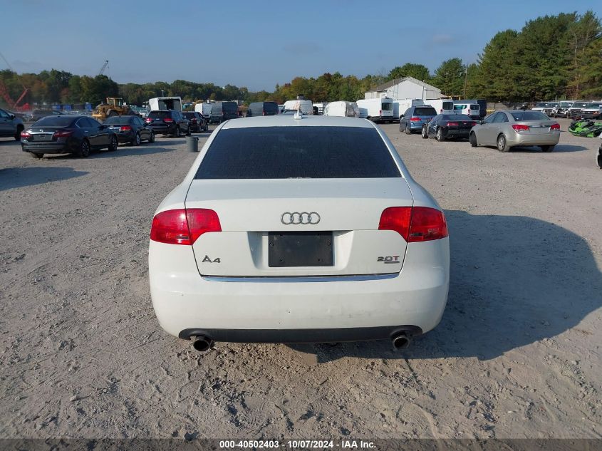 2006 Audi A4 2.0T Quattro VIN: WAUDF78E06A243140 Lot: 40502403