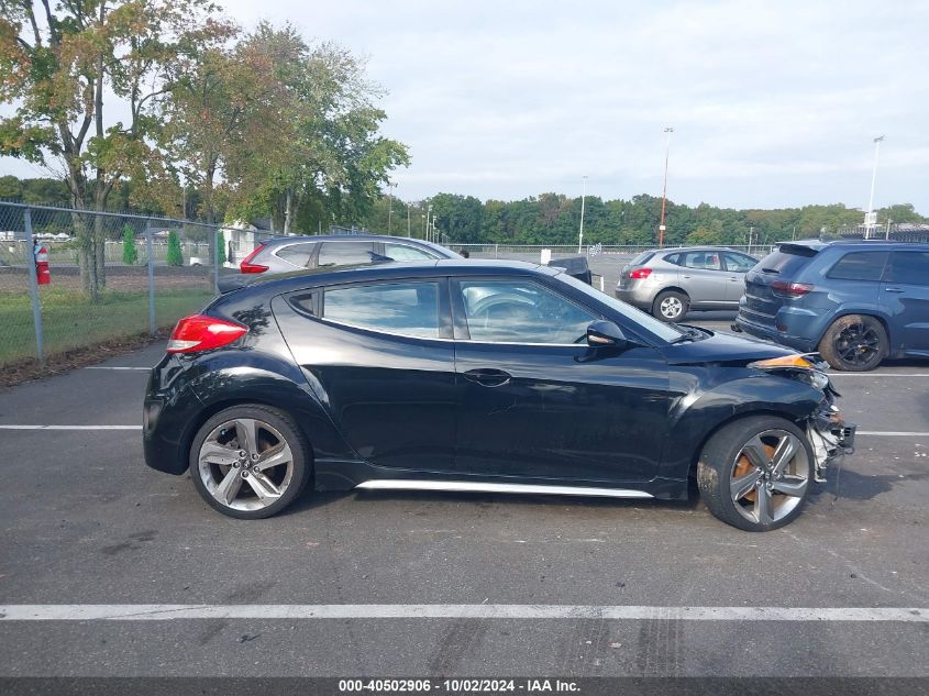 2013 Hyundai Veloster Turbo W/Black VIN: KMHTC6AE0DU128749 Lot: 40502906