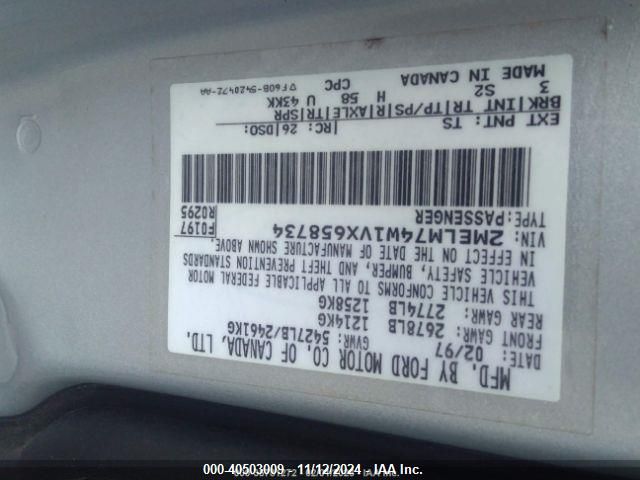 1997 Mercury Grand Marquis Gs VIN: 2MELM74W1VX658734 Lot: 40503009