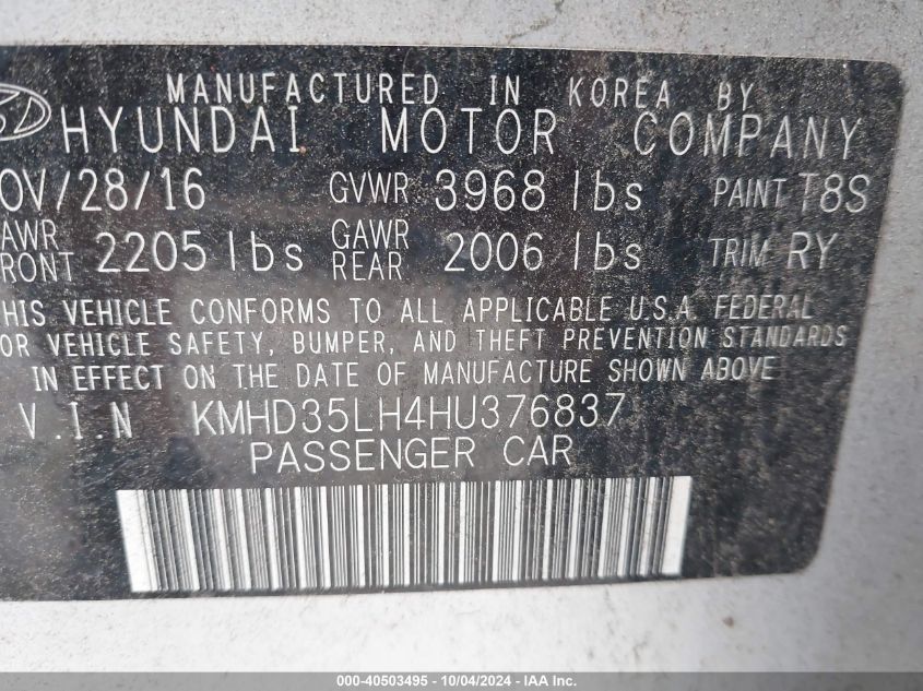 KMHD35LH4HU376837 2017 Hyundai Elantra Gt