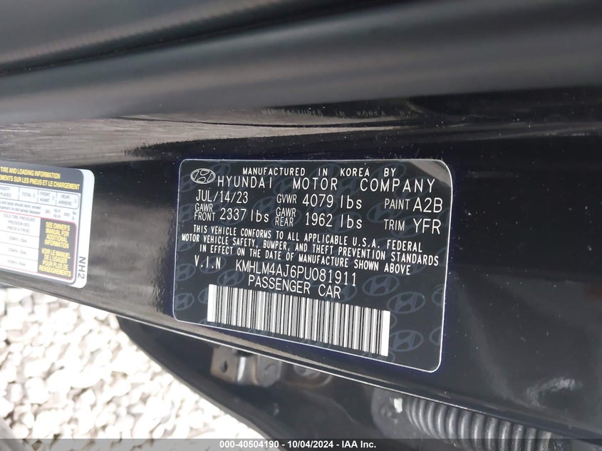 KMHLM4AJ6PU081911 2023 Hyundai Elantra Hybrid Blue