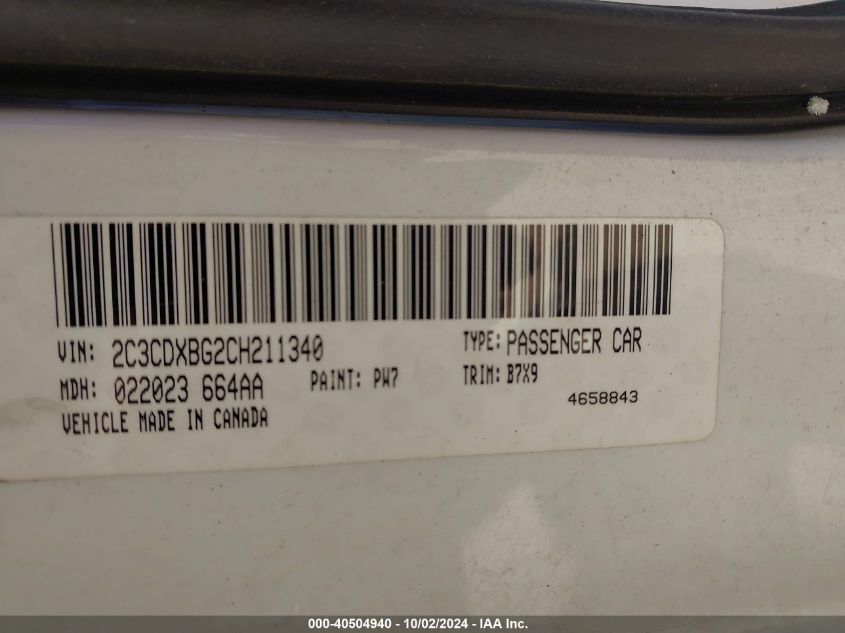 2C3CDXBG2CH211340 2012 Dodge Charger Se