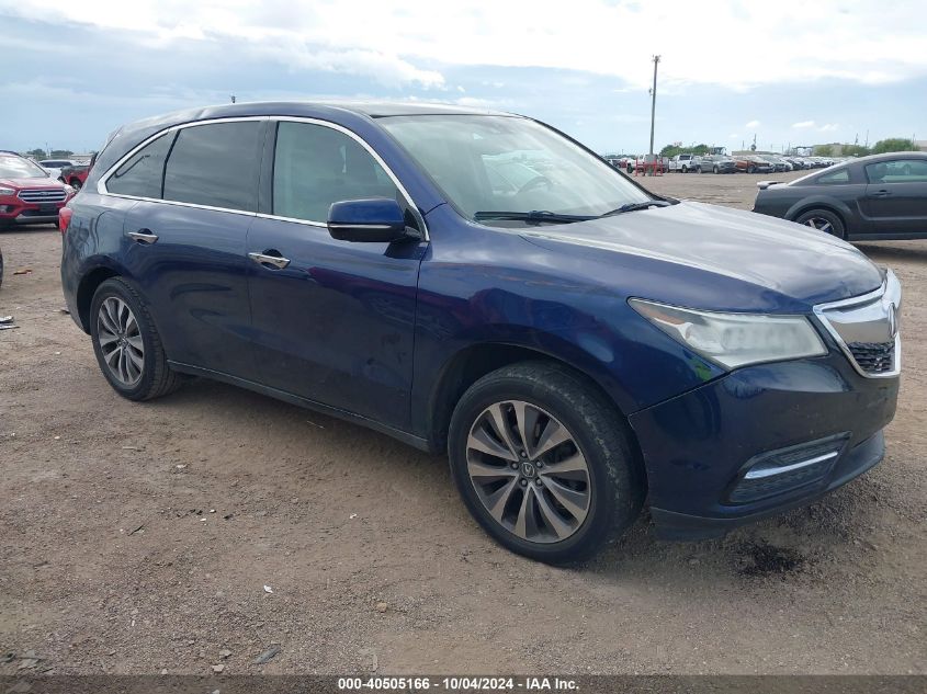 2015 Acura Mdx Technology Pkg W/Entertainment Pkg VIN: 5FRYD3H69FB003411 Lot: 40505166