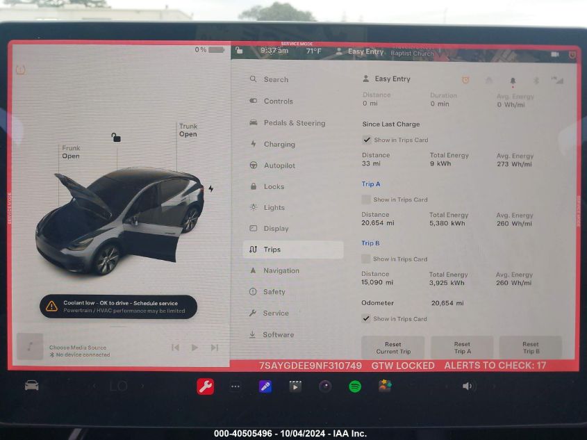 2022 Tesla Model Y Long Range Dual Motor All-Wheel Drive VIN: 7SAYGDEE9NF310749 Lot: 40505496