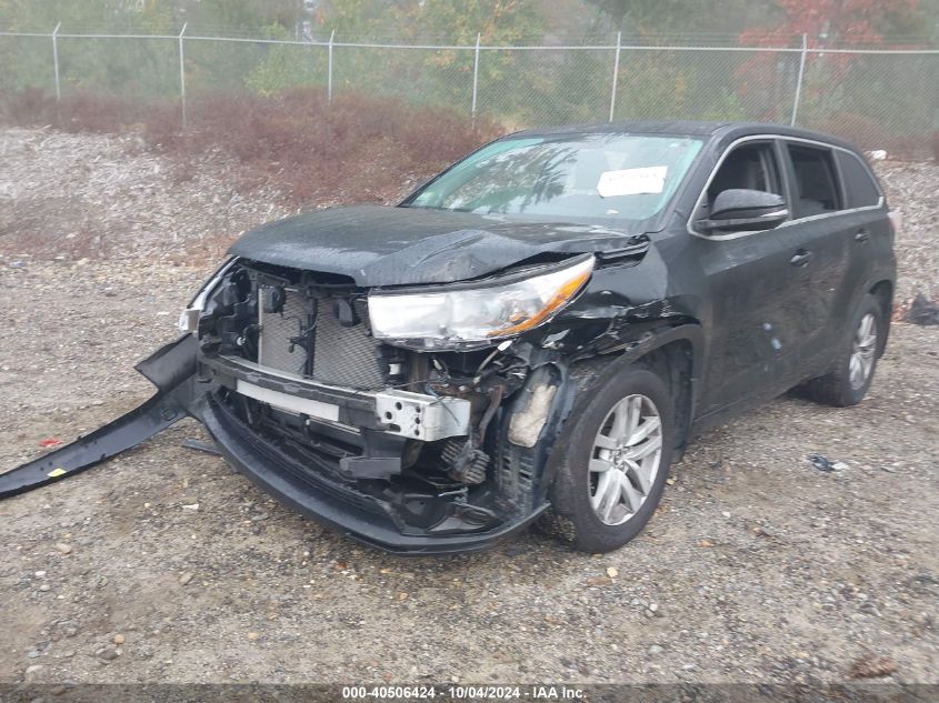 5TDBKRFH9GS319683 2016 Toyota Highlander Le V6