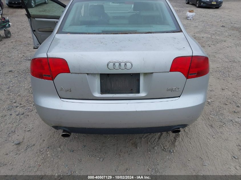 2007 Audi A4 2.0T VIN: WAUDF78E97A042922 Lot: 40507129