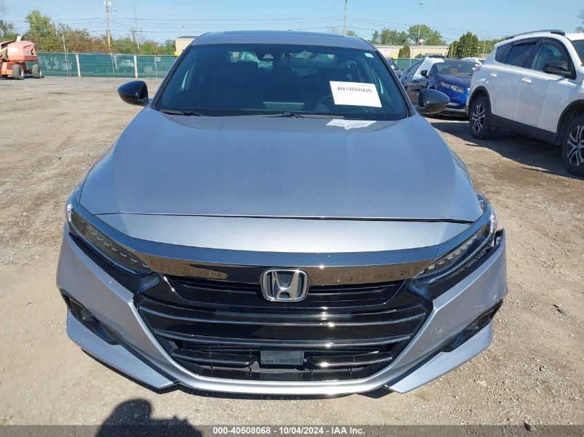 2021 Honda Accord Sport 2.0T VIN: 1HGCV2F39MA012337 Lot: 40508068