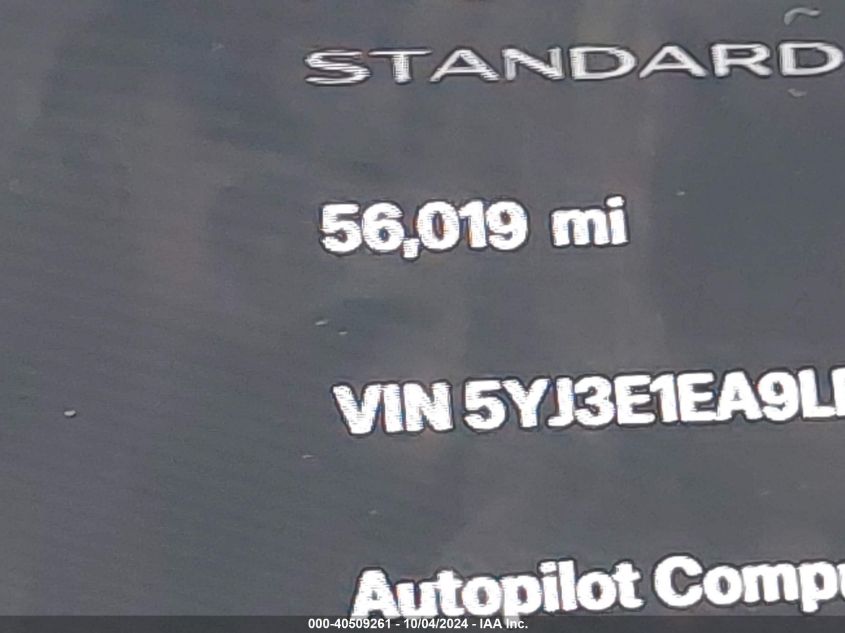 2020 Tesla Model 3 Standard Range Plus Rear-Wheel Drive/Standard Range Rear-Wheel Drive VIN: 5YJ3E1EA9LF614377 Lot: 40509261