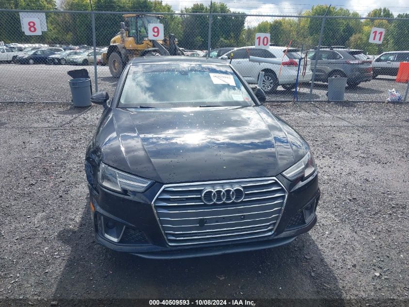 2019 Audi A4 Premium VIN: WAUDNAF44KN020306 Lot: 40509593