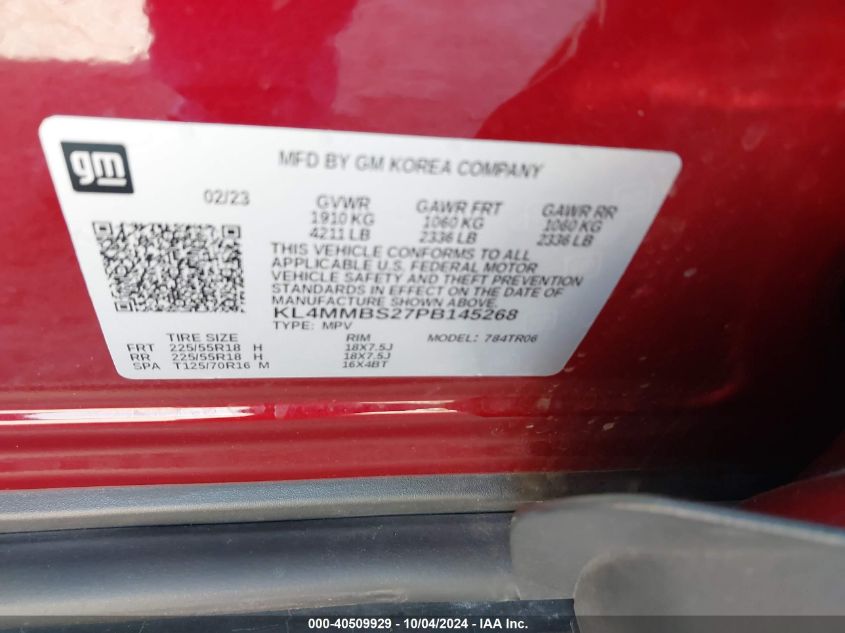 2023 Buick Encore Gx Preferred Fwd VIN: KL4MMBS27PB145268 Lot: 40509929