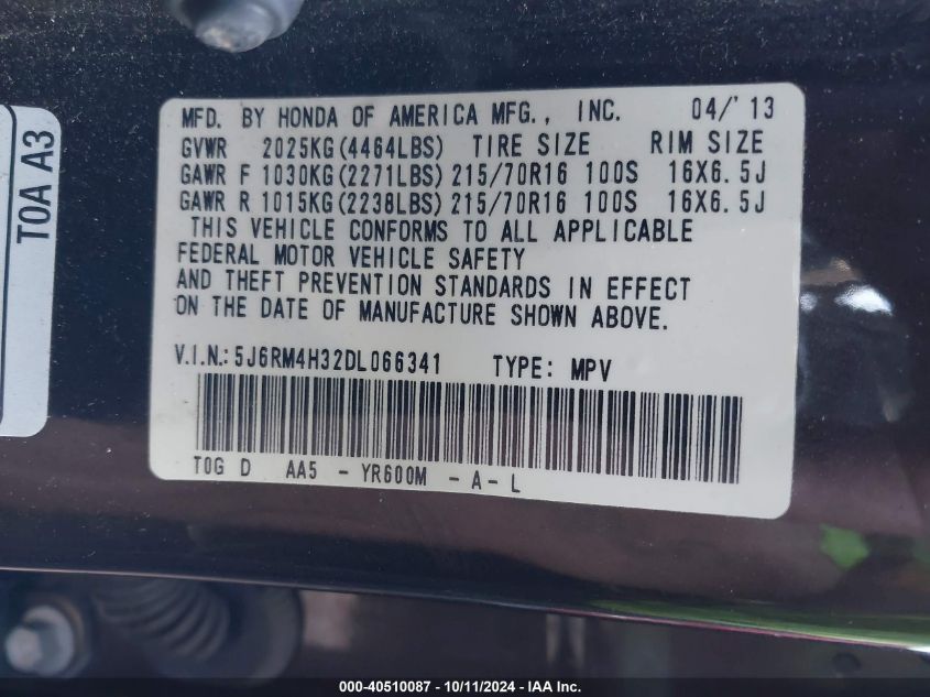 5J6RM4H32DL066341 2013 Honda Cr-V Lx