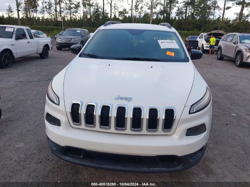 2016 Jeep Cherokee Sport VIN: 1C4PJLAB1GW216623 Lot: 40510280