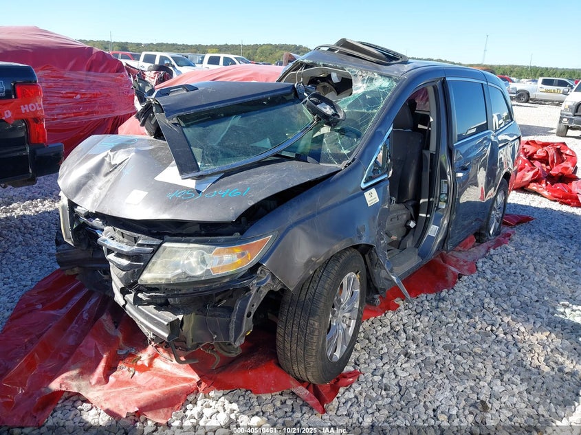 2015 Honda Odyssey Ex-L grey van gasoline 5FNRL5H69FB060857 photo #3