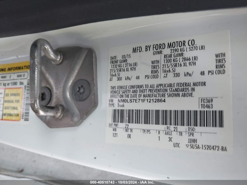 NM0LS7E71F1212864 2015 Ford Transit Connect Xl