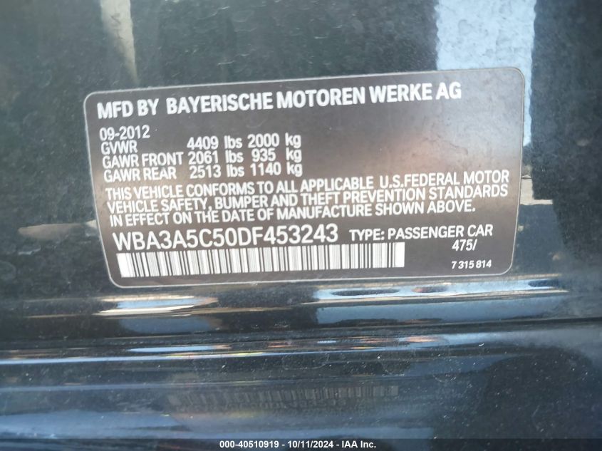 WBA3A5C50DF453243 2013 BMW 328I