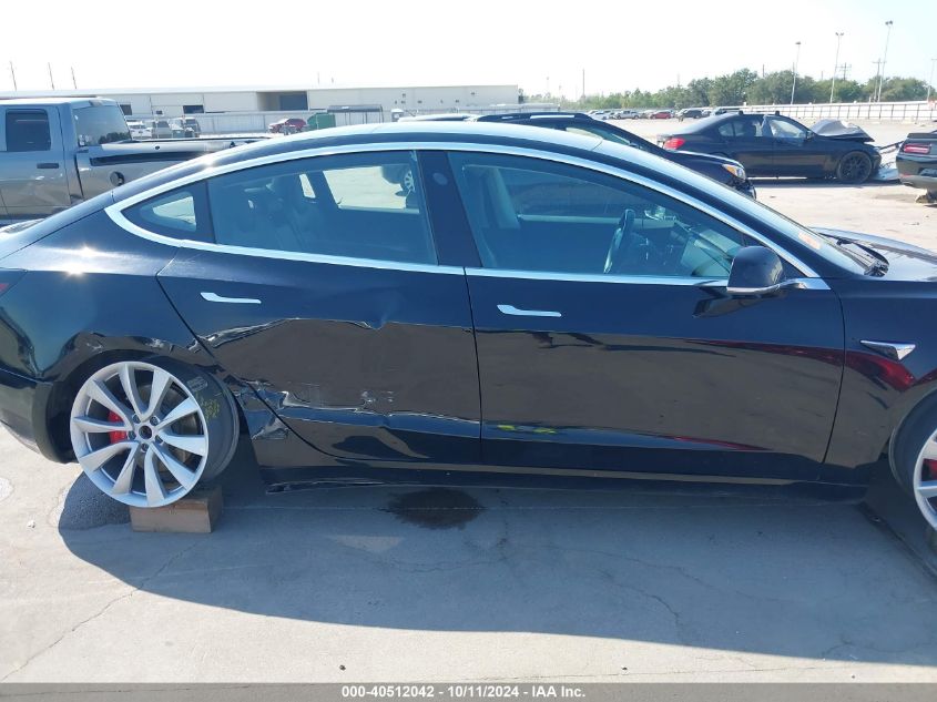 2018 Tesla Model 3 Long Range/Performance VIN: 5YJ3E1EB6JF170798 Lot: 40512042