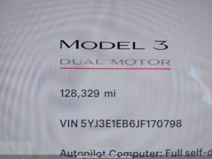 2018 TESLA MODEL 3 LONG RANGE/PERFORMANCE - 5YJ3E1EB6JF170798