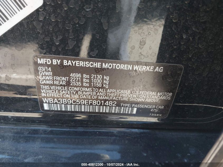 WBA3B9C59EF801482 2014 BMW 335I xDrive