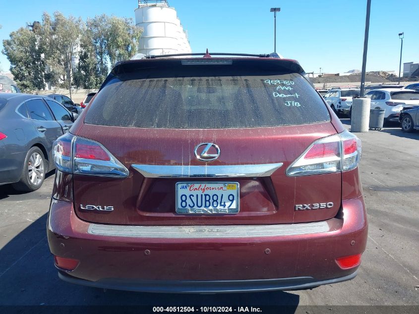 2013 Lexus Rx 350 VIN: 2T2ZK1BA6DC100902 Lot: 40512504