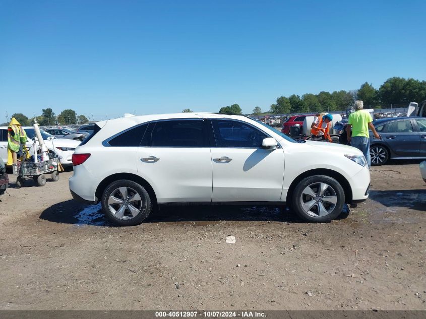 2014 Acura Mdx VIN: 5FRYD3H21EB016570 Lot: 40512907