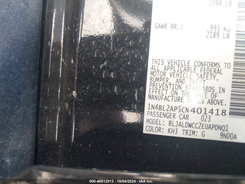 1N4BL2AP5CN401418 2012 Nissan Altima 3.5 Sr