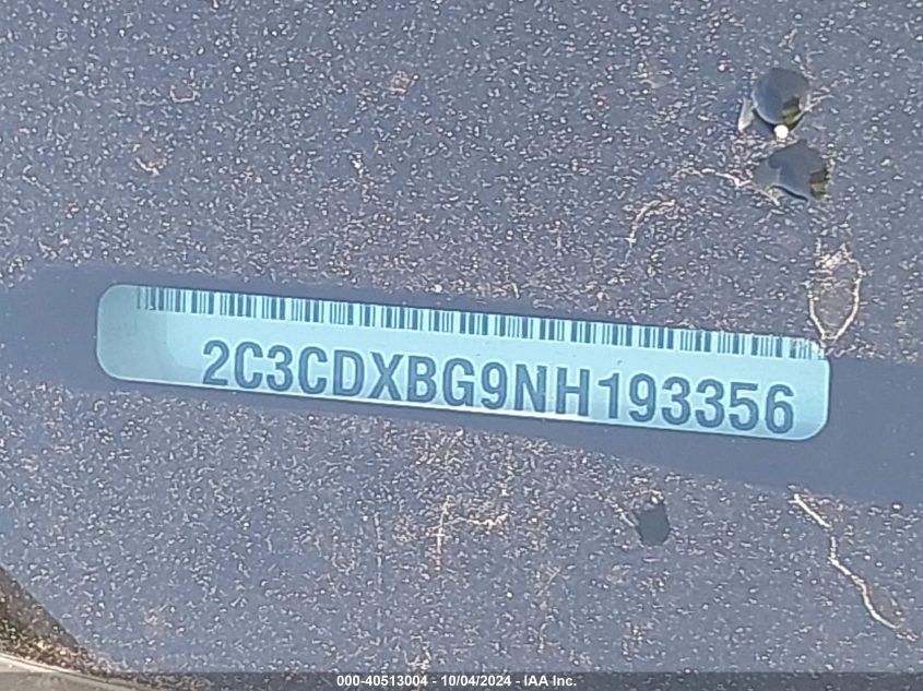 2C3CDXBG9NH193356 2022 Dodge Charger Sxt Rwd