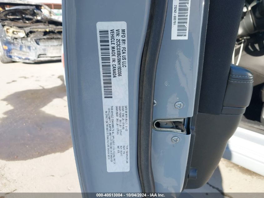 2C3CDXBG9NH193356 2022 Dodge Charger Sxt Rwd