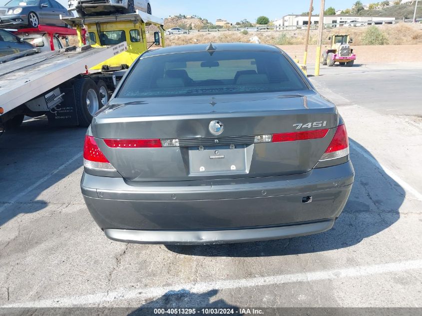 2005 BMW 745I VIN: WBAGL63525DP75994 Lot: 40513295