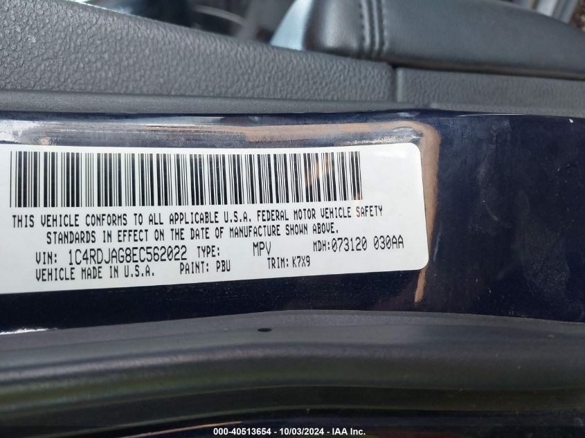 1C4RDJAG8EC562022 2014 Dodge Durango Sxt