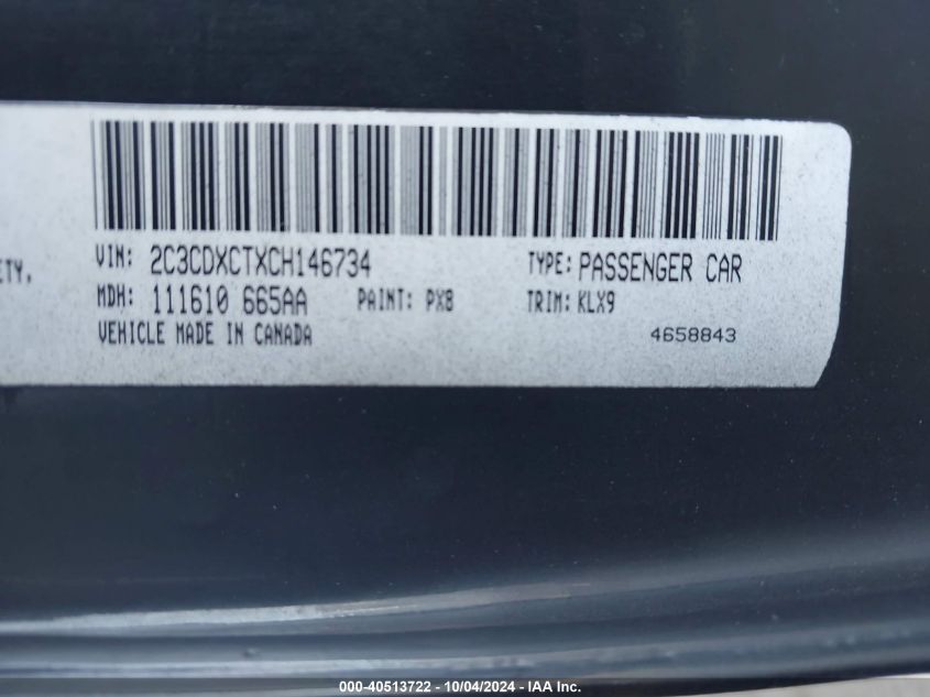 2C3CDXCTXCH146734 2012 Dodge Charger R/T