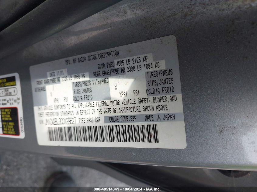 JM1CW2BL3C0129627 2012 Mazda Mazda5 Sport