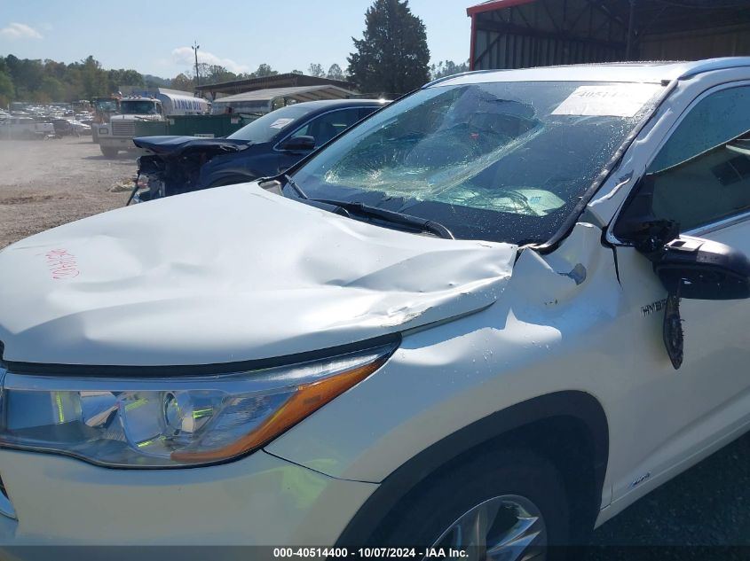 5TDDCRFH1GS018153 2016 Toyota Highlander Hybrid Limited Platinum V6