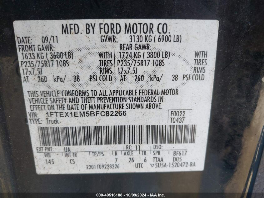 1FTEX1EM5BFC82266 2011 Ford F-150 Xl