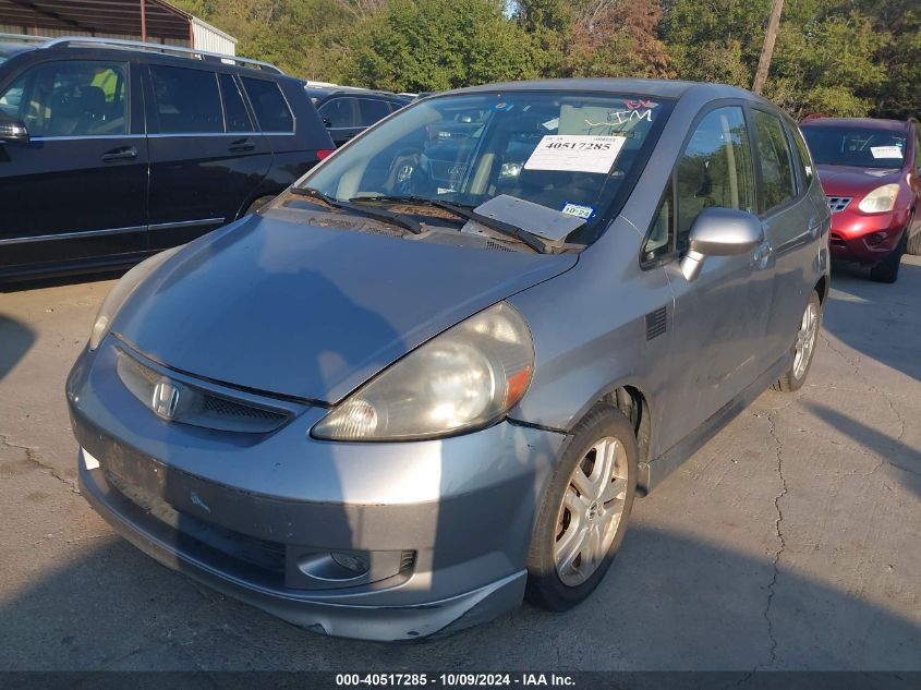 2007 Honda Fit Sport VIN: JHMGD37667S038599 Lot: 40517285