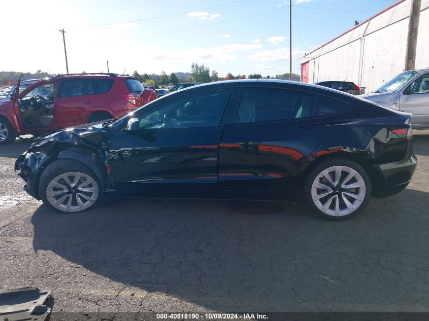 2022 Tesla Model 3 Long Range Dual Motor All-Wheel Drive VIN: 5YJ3E1EB9NF138952 Lot: 40518190