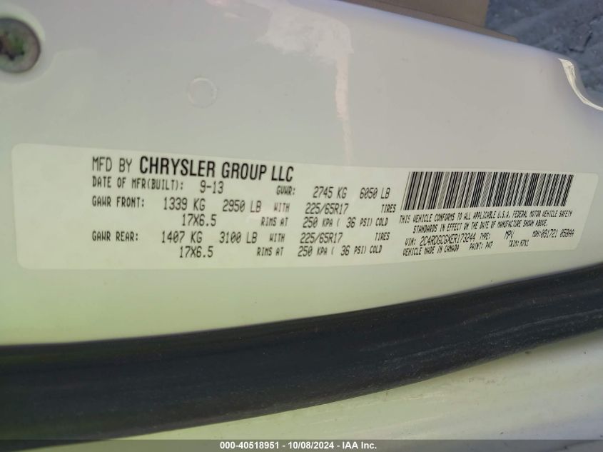 2C4RDGCGXER173244 2014 Dodge Grand Caravan Sxt