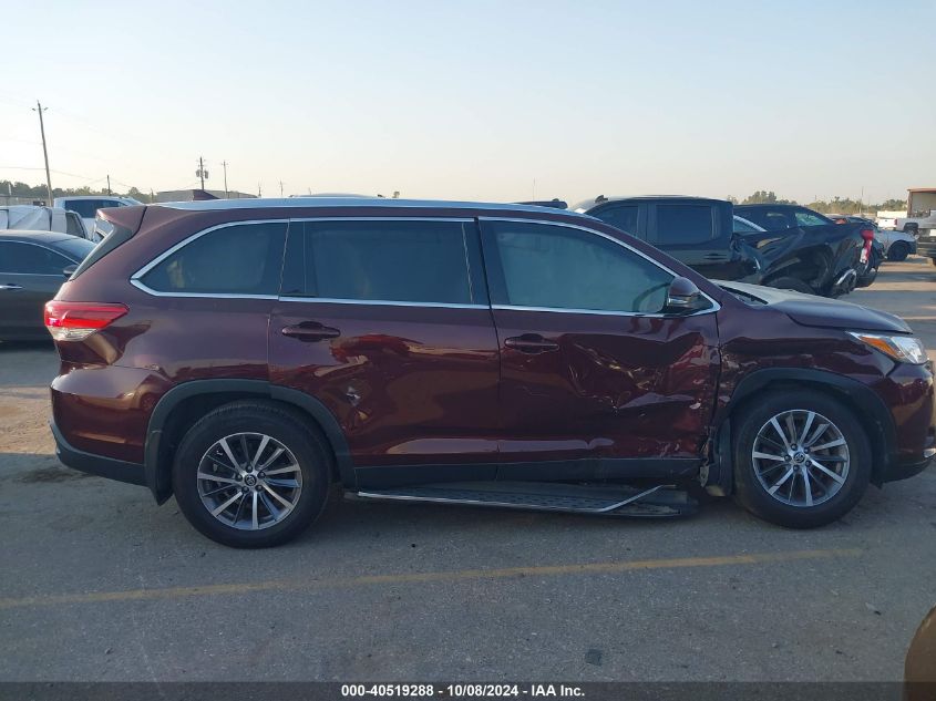 2019 Toyota Highlander Se/Xle VIN: 5TDKZRFH4KS303721 Lot: 40519288