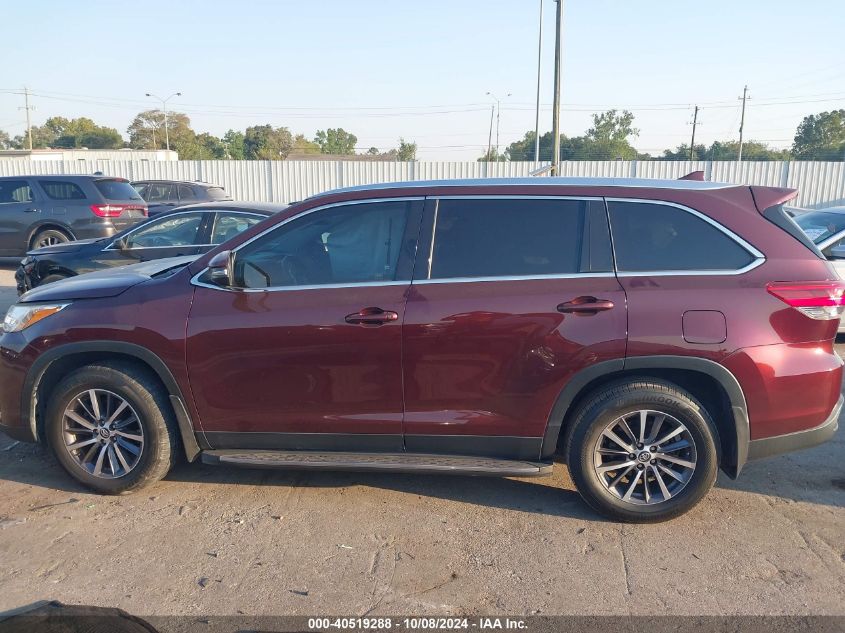 2019 Toyota Highlander Se/Xle VIN: 5TDKZRFH4KS303721 Lot: 40519288