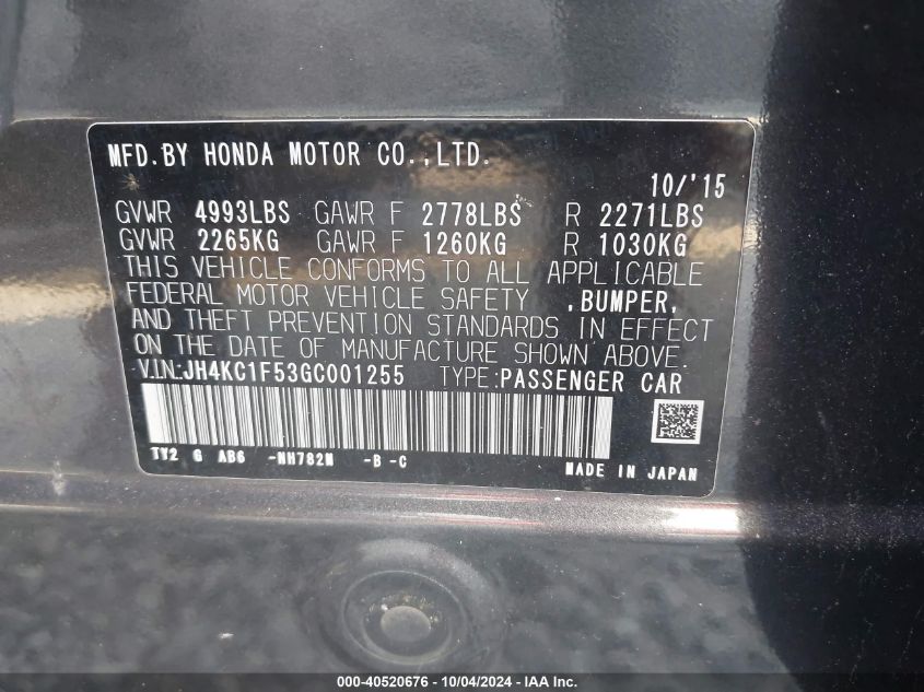 JH4KC1F53GC001255 2016 Acura Rlx Technology Package