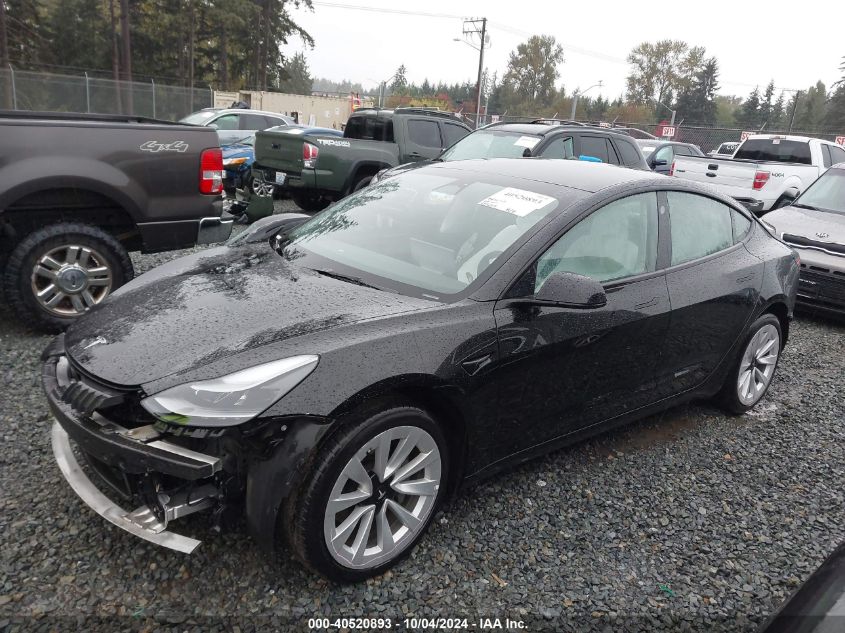 2022 Tesla Model 3 Long Range Dual Motor All-Wheel Drive VIN: 5YJ3E1EB1NF204197 Lot: 40520893