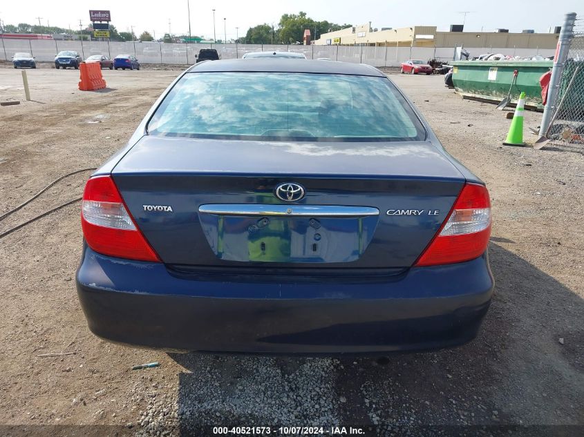 2004 Toyota Camry Le VIN: JTDBE32K640265487 Lot: 40521573