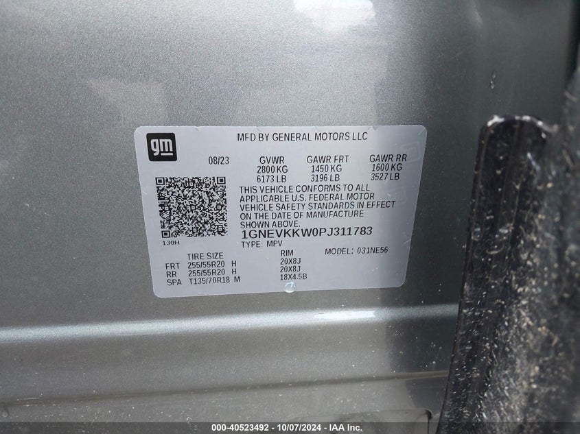 2023 CHEVROLET TRAVERSE AWD PREMIER - 1GNEVKKW0PJ311783