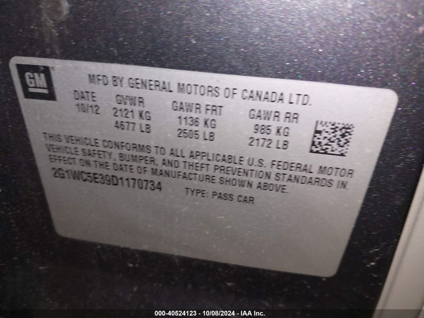 2G1WC5E39D1170734 2013 Chevrolet Impala Ltz