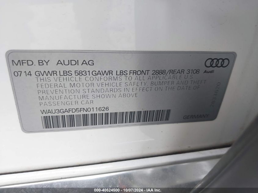 2015 AUDI A8 L 3.0T - WAU3GAFD5FN011626