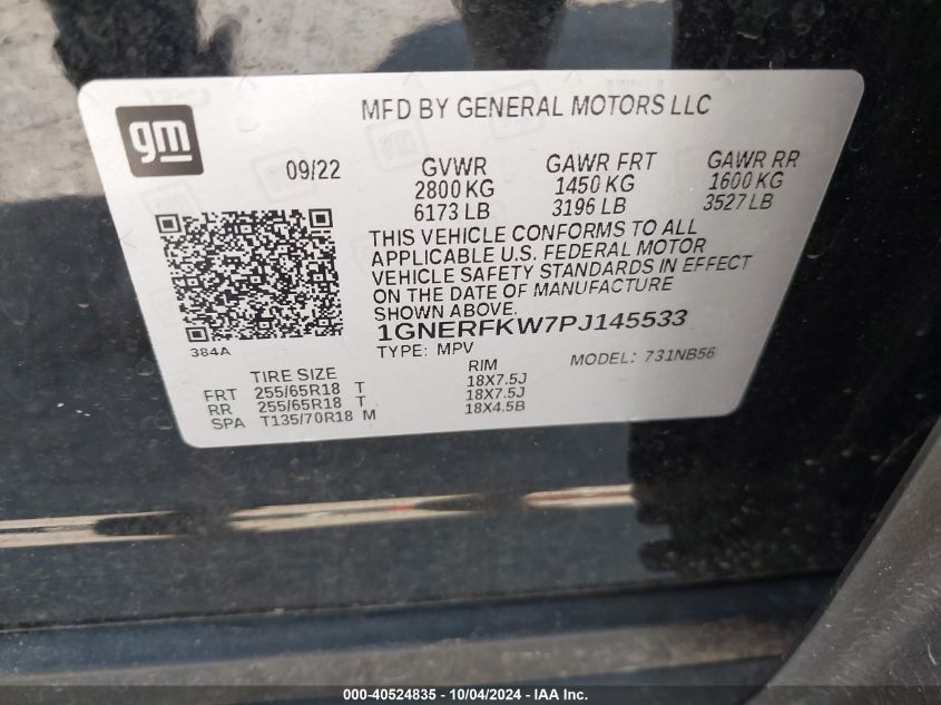 1GNERFKW7PJ145533 2023 Chevrolet Traverse Fwd Ls