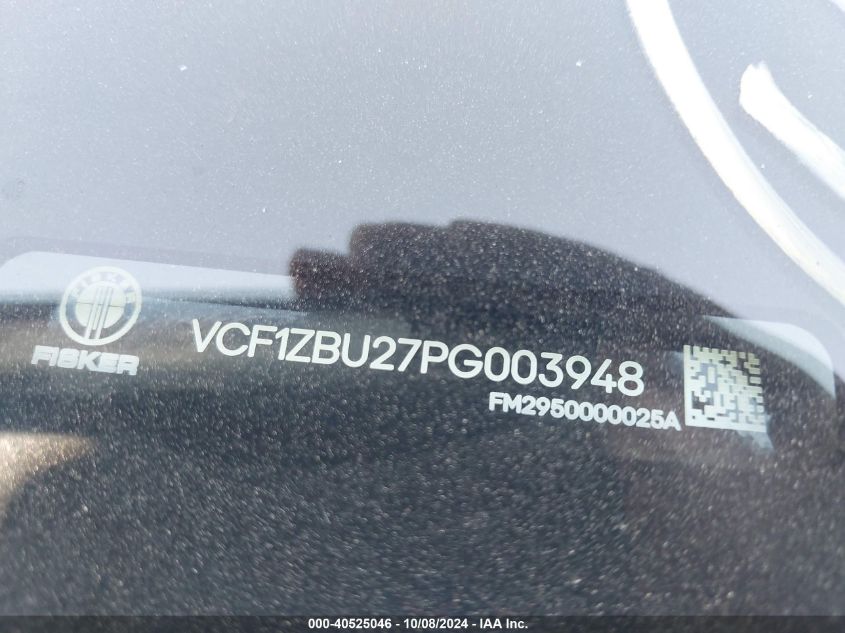 VIN VCF1ZBU27PG003948 2023 FISKER OCEAN ONE