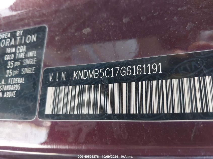 KNDMB5C17G6161191 2016 Kia Sedona Lx